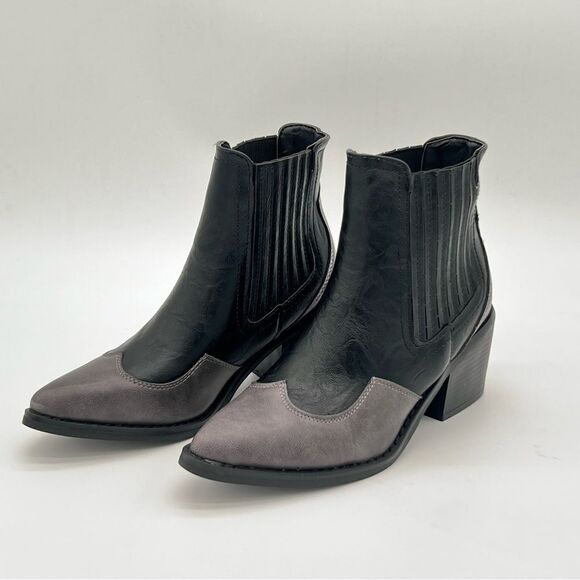 SEVEN7 | Tuxedo Tex Ankle Booties | Black Vegan Leather | Sizes 6 & 9 - Picture 10 of 15